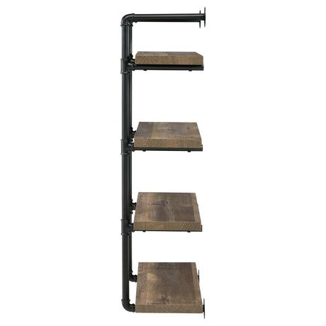 Elmcrest 24 - inch Wall Shelf Black and Rustic Oak - 804426 - image - 5