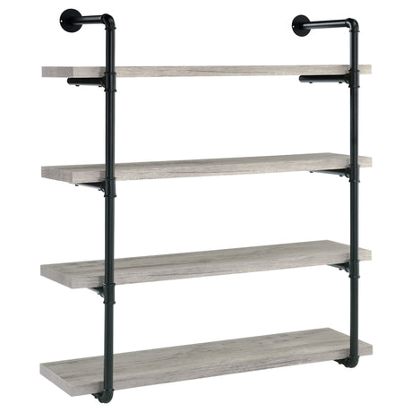 Elmcrest 40 - inch Wall Shelf Black and Grey Driftwood - 804427 - image - 1