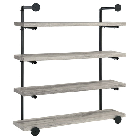 Elmcrest 40 - inch Wall Shelf Black and Grey Driftwood - 804427 - image - 6