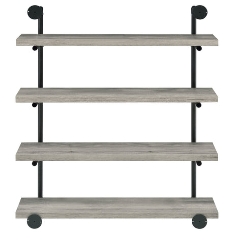 Elmcrest 40 - inch Wall Shelf Black and Grey Driftwood - 804427 - image - 7