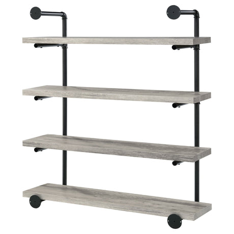 Elmcrest 40 - inch Wall Shelf Black and Grey Driftwood - 804427 - image - 8