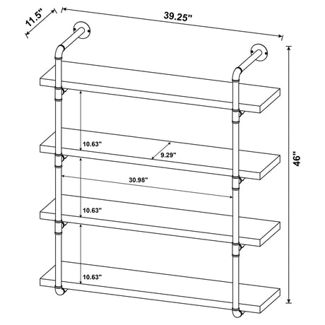 Elmcrest 40 - inch Wall Shelf Black and Grey Driftwood - 804427 - image - 11