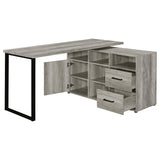 L-Shape Desk - Hertford L-shape Office Desk with Storage Grey Driftwood