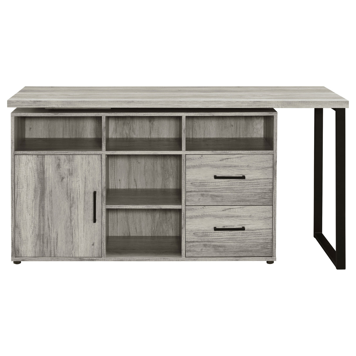 L-Shape Desk - Hertford L-shape Office Desk with Storage Grey Driftwood