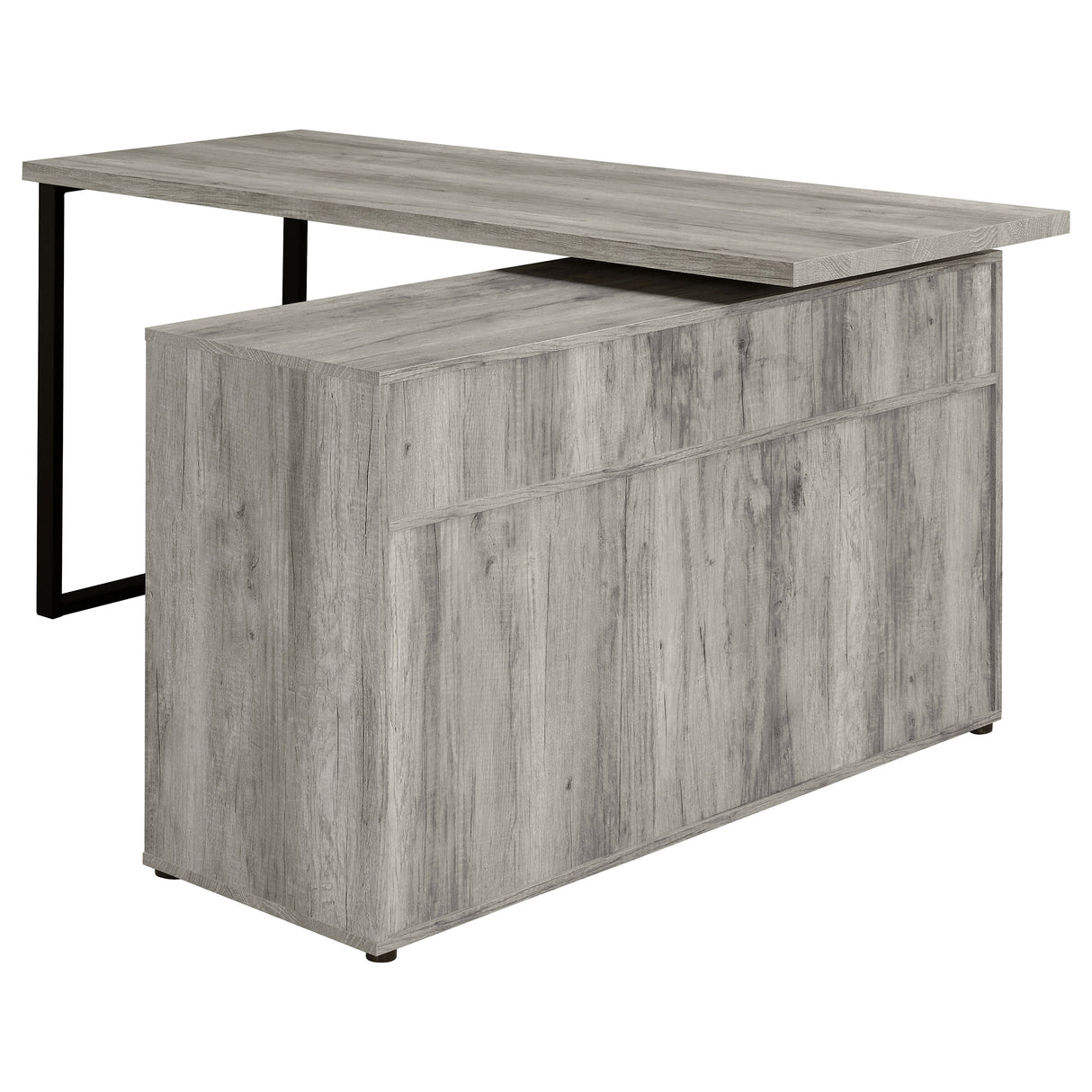 L-Shape Desk - Hertford L-shape Office Desk with Storage Grey Driftwood