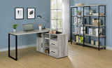 L-Shape Desk - Hertford L-shape Office Desk with Storage Grey Driftwood