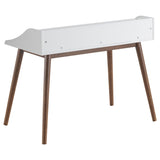 Writing Desk - Percy 4-Compartment Writing Desk White and Walnut