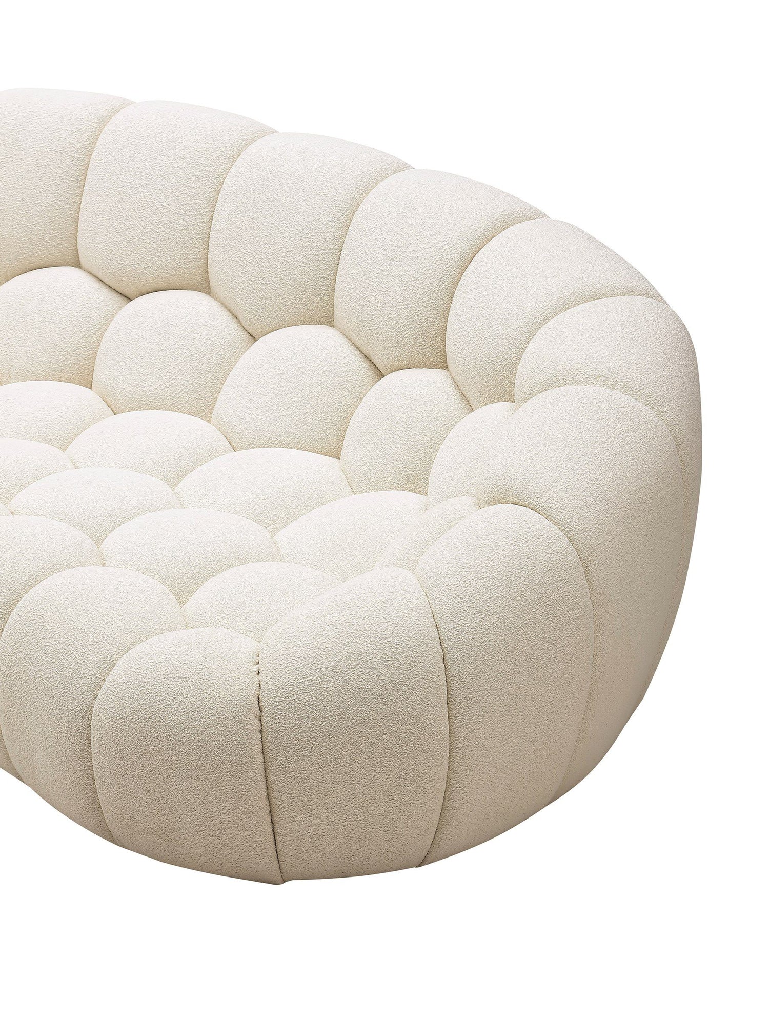 Divani Casa Yolonda - Modern Curved Off-White Fabric Loveseat - Home Elegance USA