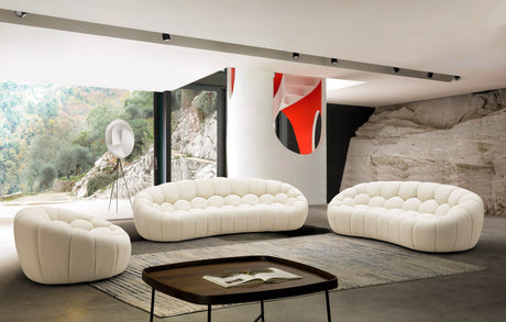 Divani Casa Yolonda - Modern Curved Off-White Fabric Sofa Set - sold by Home Elegance USA