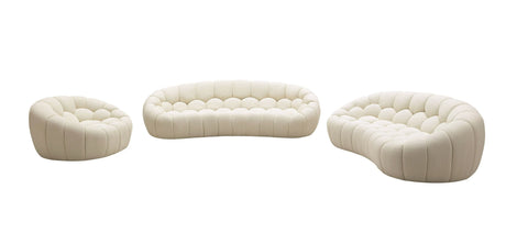 Divani Casa Yolonda - Modern Curved Off-White Fabric Sofa Set - sold by Home Elegance USA