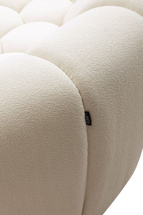 Divani Casa Yolonda - Modern Curved Off-White Fabric Loveseat - Home Elegance USA