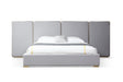Eastern King Athena - Modern Light Grey Linen + Gold Bed - View Image 1