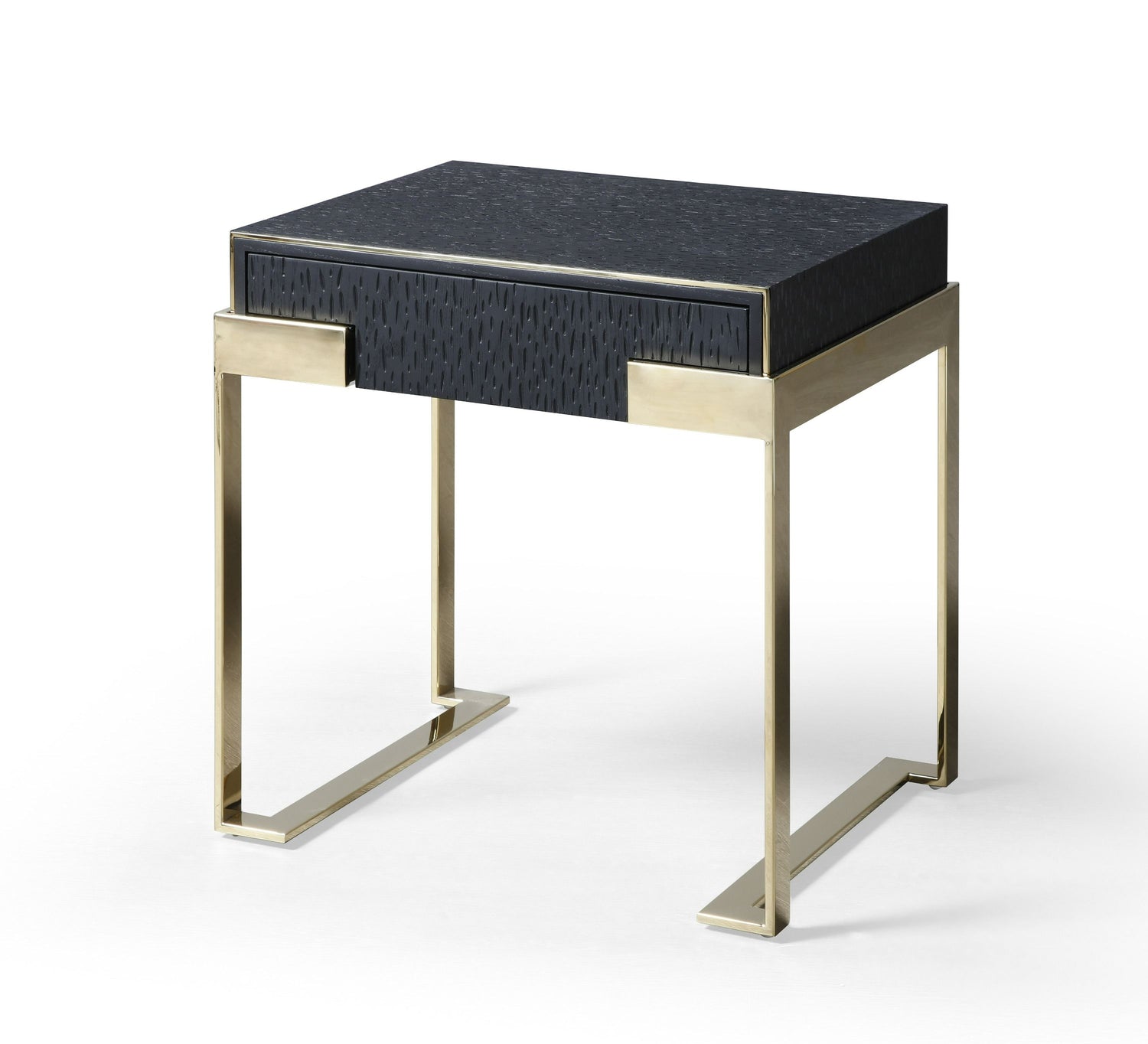 Eastern King Athena & Rothsay - Modern Grey Fabric + Wenge + Gold Bedroom Set