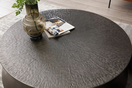 Modrest Airdrie - Modern Antique Grey Large Round Coffee Table - sold by Home Elegance USA