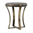 Unite Brass Leg Wood Side Table - Dark Brown / Yellow by Uttermost - View 1