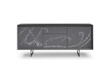 Modrest Hawick - Contemporary Dark Grey + Abstract White Paint Buffet
