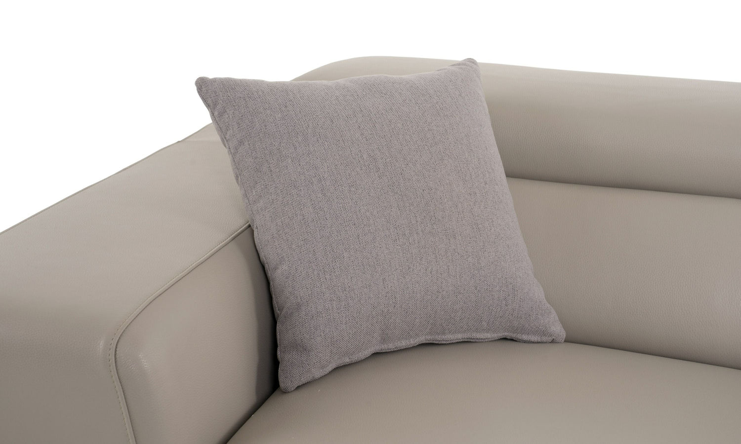 Divani Casa Pella Mini - Modern Grey Italian Leather Right Facing Chaise Sectional Sofa - Home Elegance USA