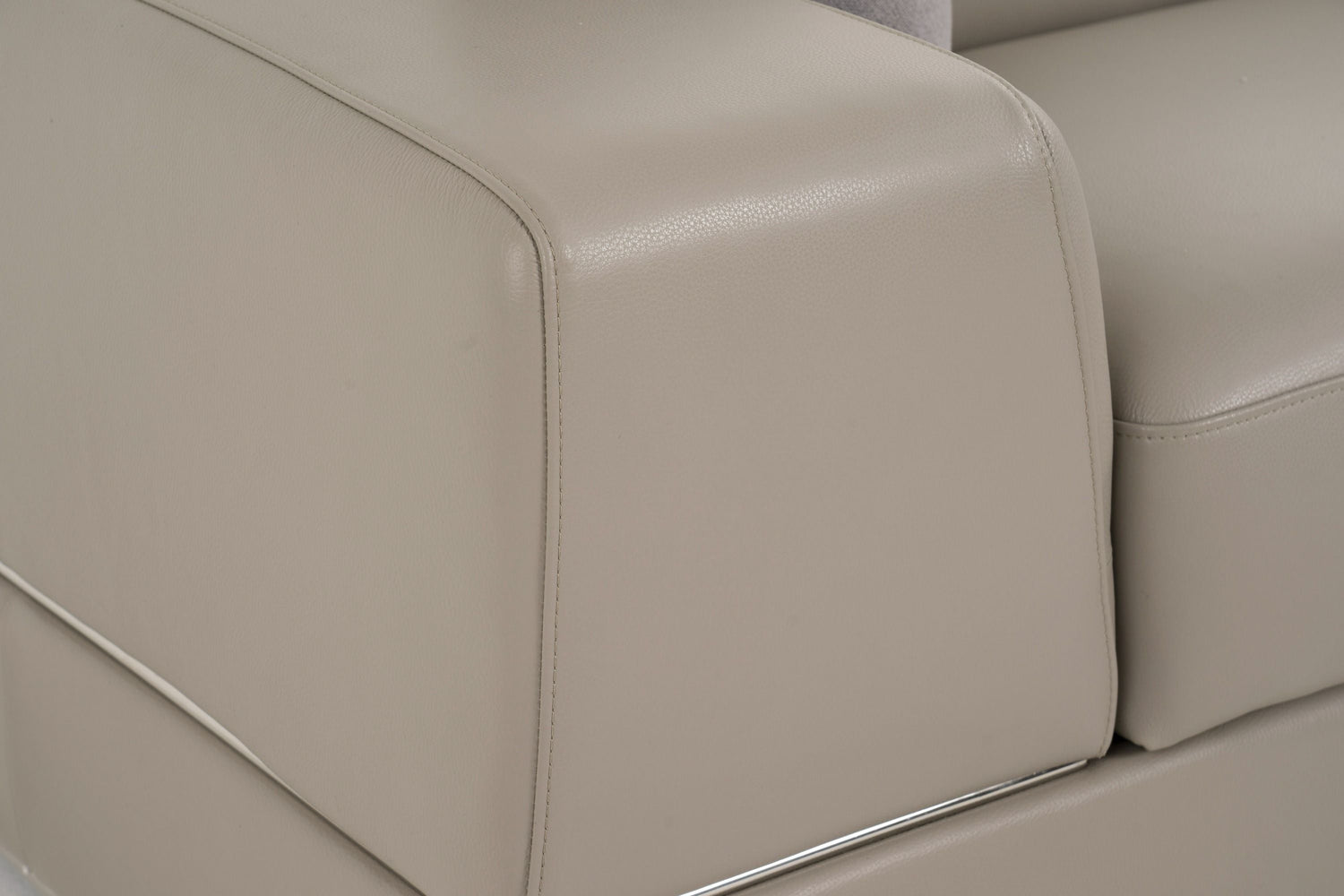 Divani Casa Pella Mini - Modern Grey Italian Leather Right Facing Chaise Sectional Sofa - Home Elegance USA