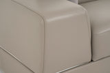 Divani Casa Pella Mini - Modern Grey Italian Leather Right Facing Chaise Sectional Sofa - Home Elegance USA