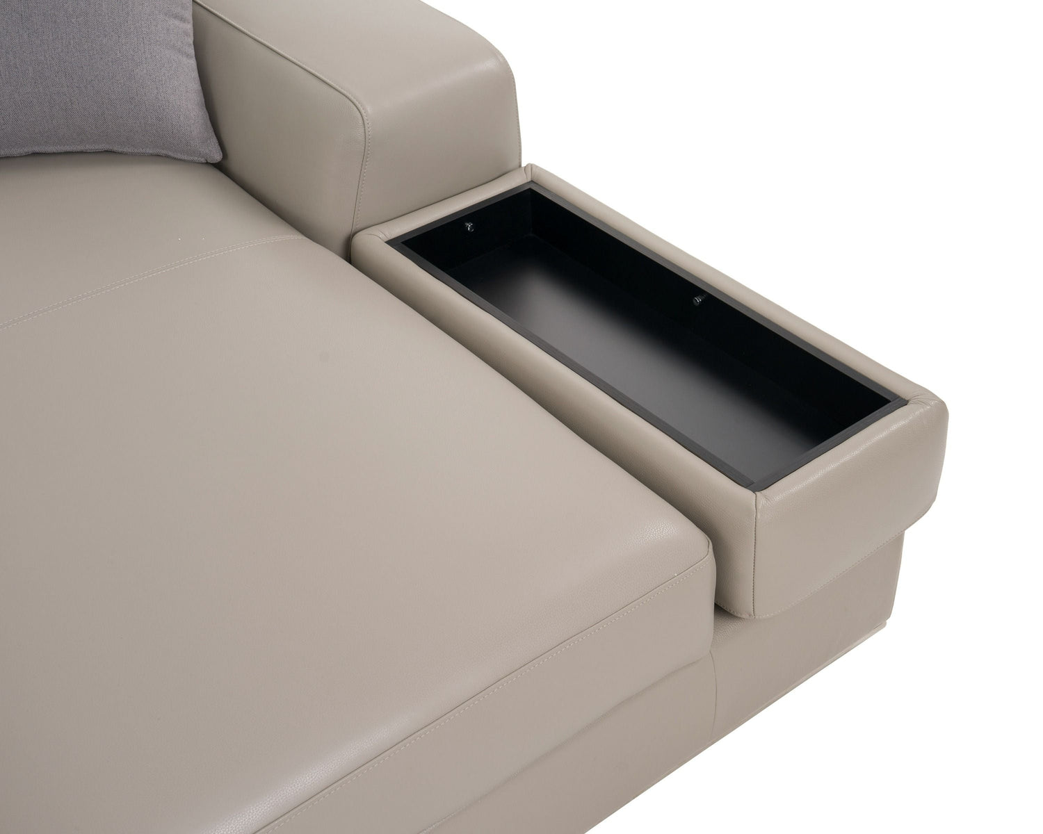 Divani Casa Pella Mini - Modern Grey Italian Leather Right Facing Chaise Sectional Sofa - Home Elegance USA