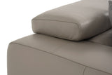 Divani Casa Pella Mini - Modern Grey Italian Leather Right Facing Chaise Sectional Sofa - Home Elegance USA