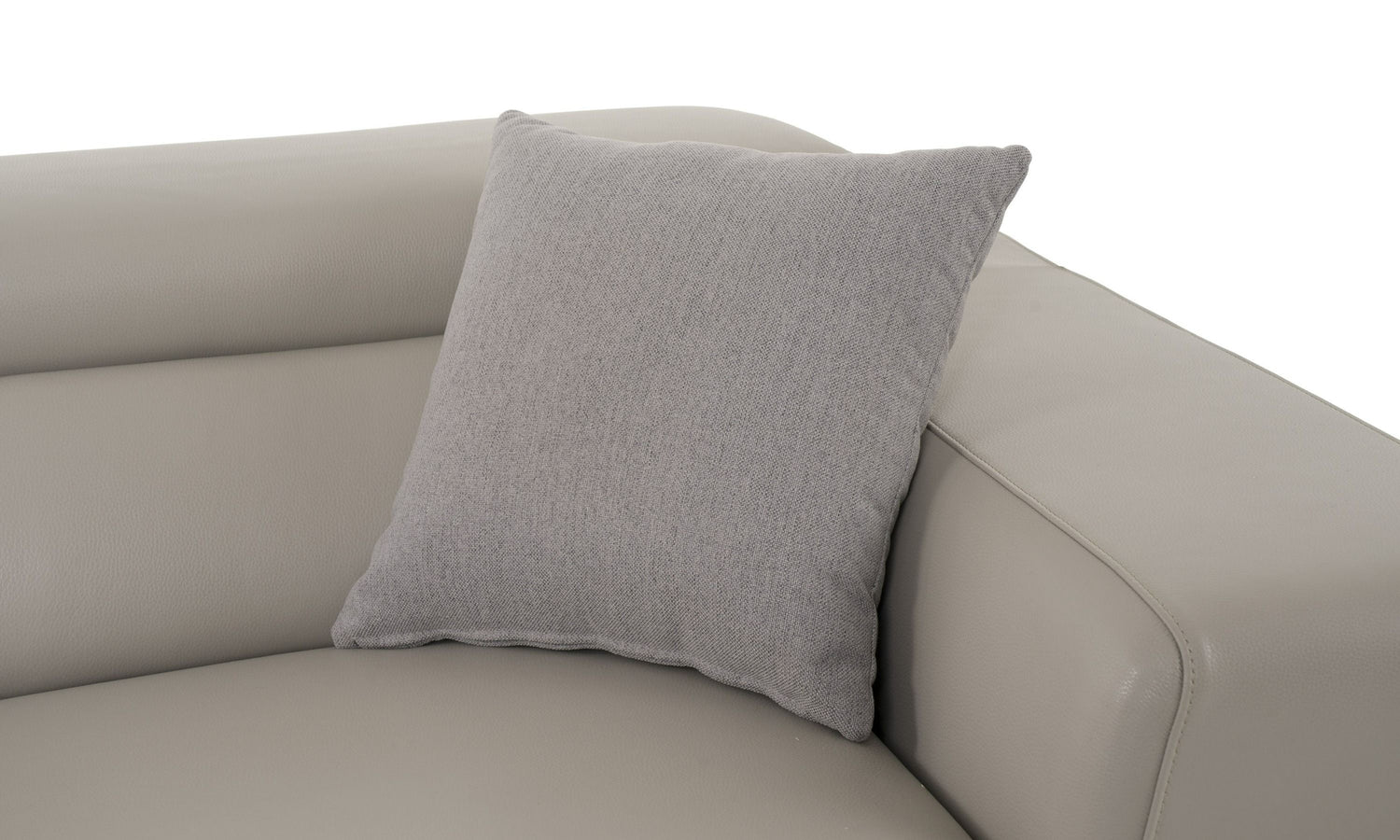 Divani Casa Pella Mini - Modern Grey Italian Leather Left Facing Sectional Sofa - Home Elegance USA