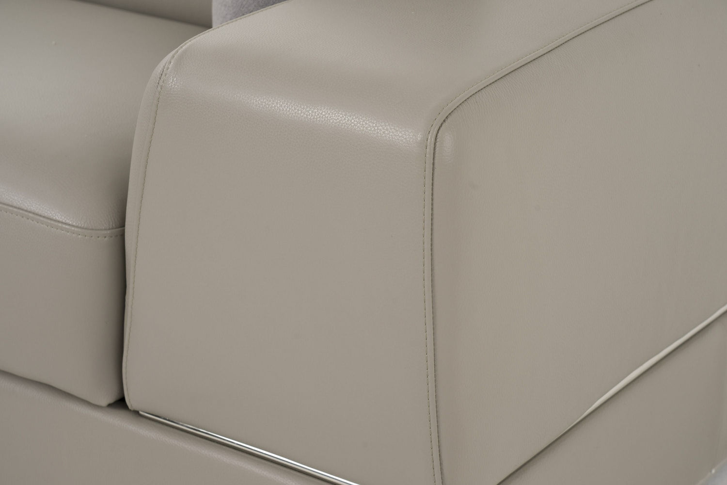 Divani Casa Pella Mini - Modern Grey Italian Leather Left Facing Sectional Sofa - Home Elegance USA