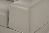 Divani Casa Pella Mini - Modern Grey Italian Leather Left Facing Sectional Sofa - Home Elegance USA