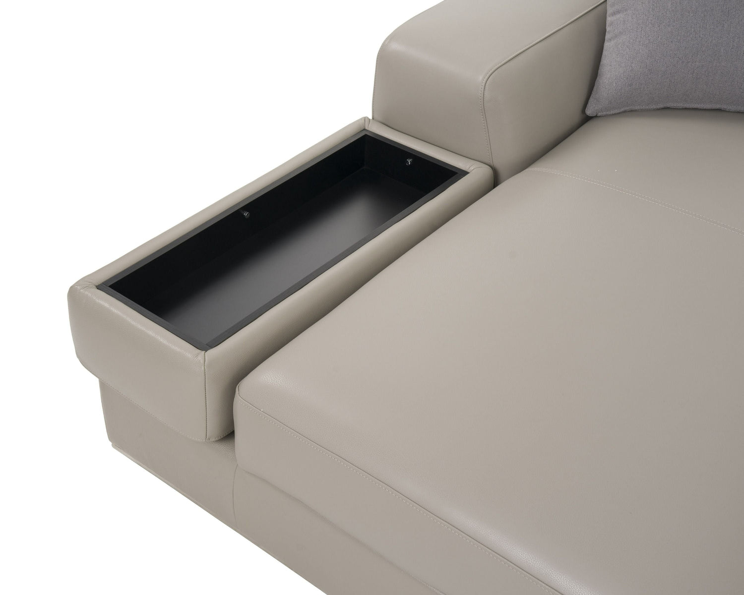 Divani Casa Pella Mini - Modern Grey Italian Leather Left Facing Sectional Sofa - Home Elegance USA