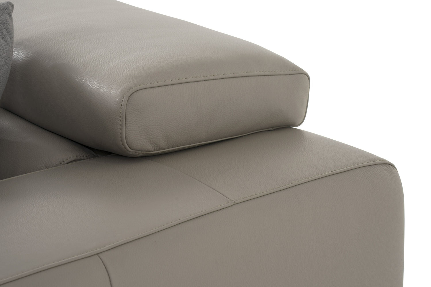 Divani Casa Pella Mini - Modern Grey Italian Leather Left Facing Sectional Sofa - Home Elegance USA