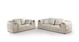 Divani Casa Dosie - Modern Beige Fabric Sofa & Loveseat Set - Home Elegance USA