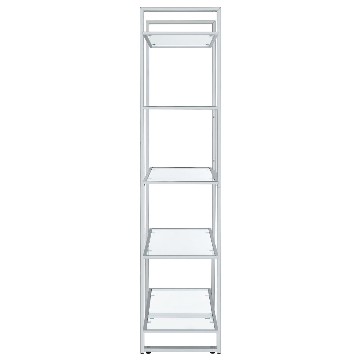 Bookcase - Hartford Glass Shelf Bookcase Chrome