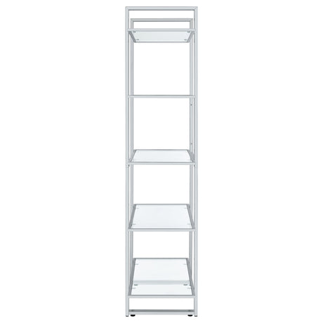 Bookcase - Hartford Glass Shelf Bookcase Chrome