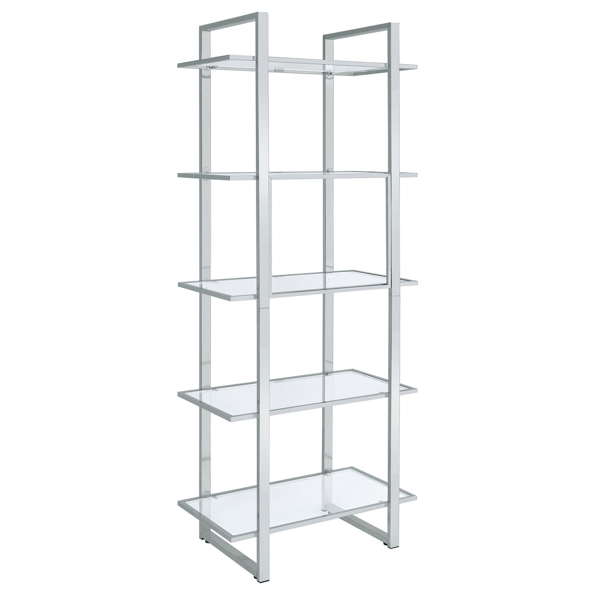 Bookcase - Hartford Glass Shelf Bookcase Chrome