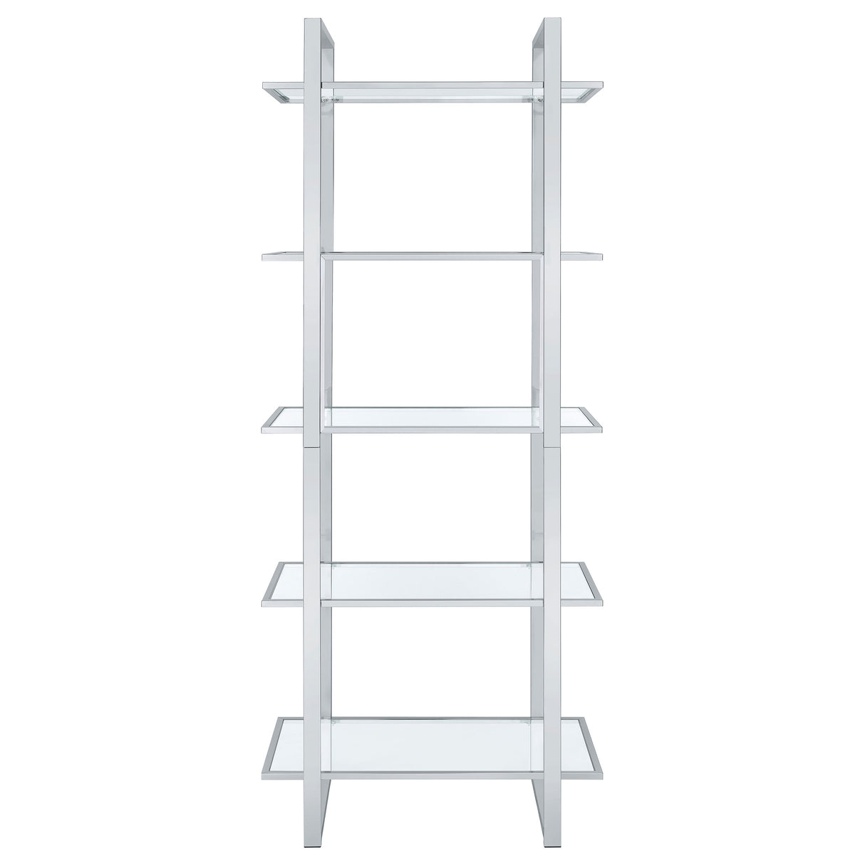 Bookcase - Hartford Glass Shelf Bookcase Chrome