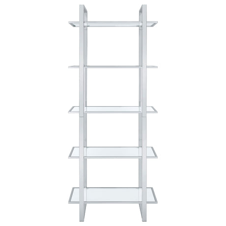 Bookcase - Hartford Glass Shelf Bookcase Chrome