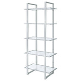 Bookcase - Hartford Glass Shelf Bookcase Chrome