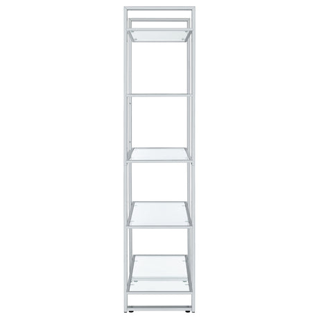 Bookcase - Hartford Glass Shelf Bookcase Chrome