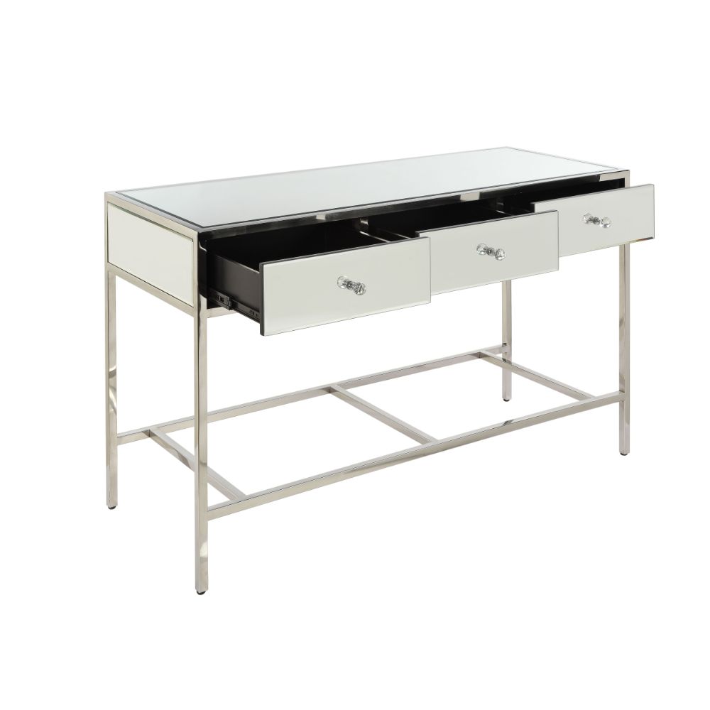 Acme - Weigela Sofa Table 80558 Mirrored & Chrome Finish