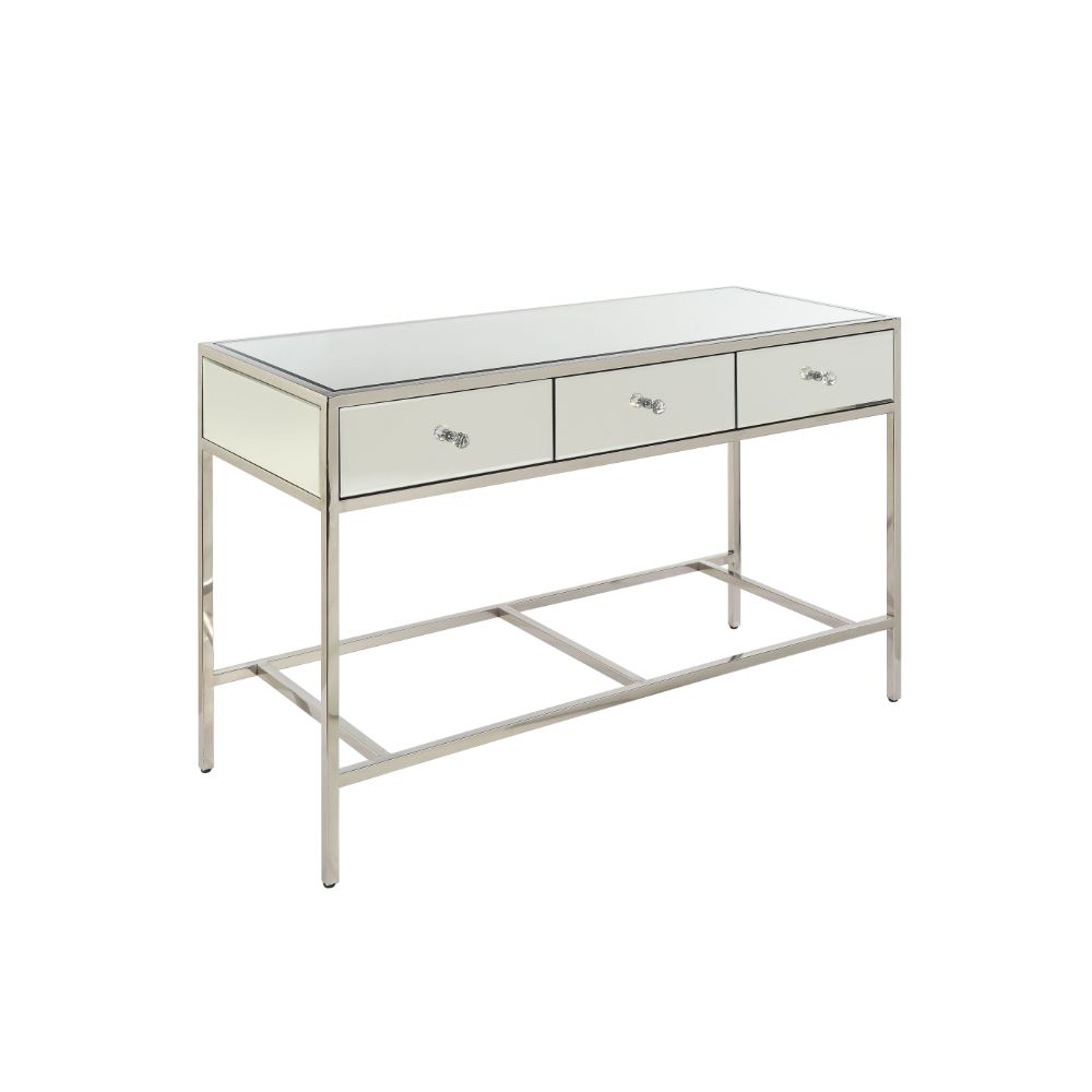 Acme - Weigela Sofa Table 80558 Mirrored & Chrome Finish