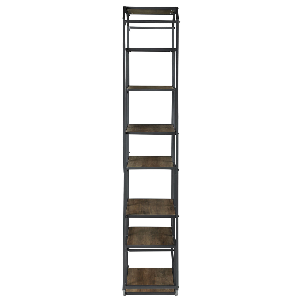 Bookcase - Leland 6-shelf Bookcase Rustic Brown and Dark Grey