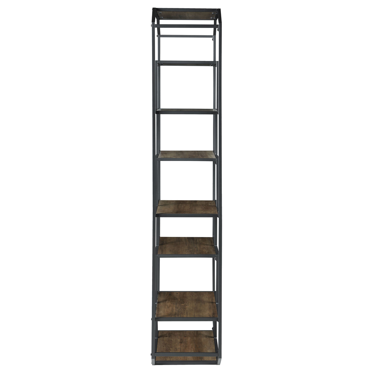 Bookcase - Leland 6-shelf Bookcase Rustic Brown and Dark Grey