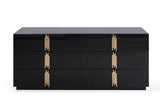 Modrest Token - Modern Black + Gold Wide Dresser