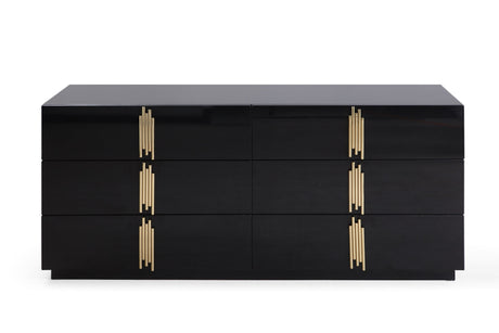 Modrest Token - Modern Black + Gold Wide Dresser