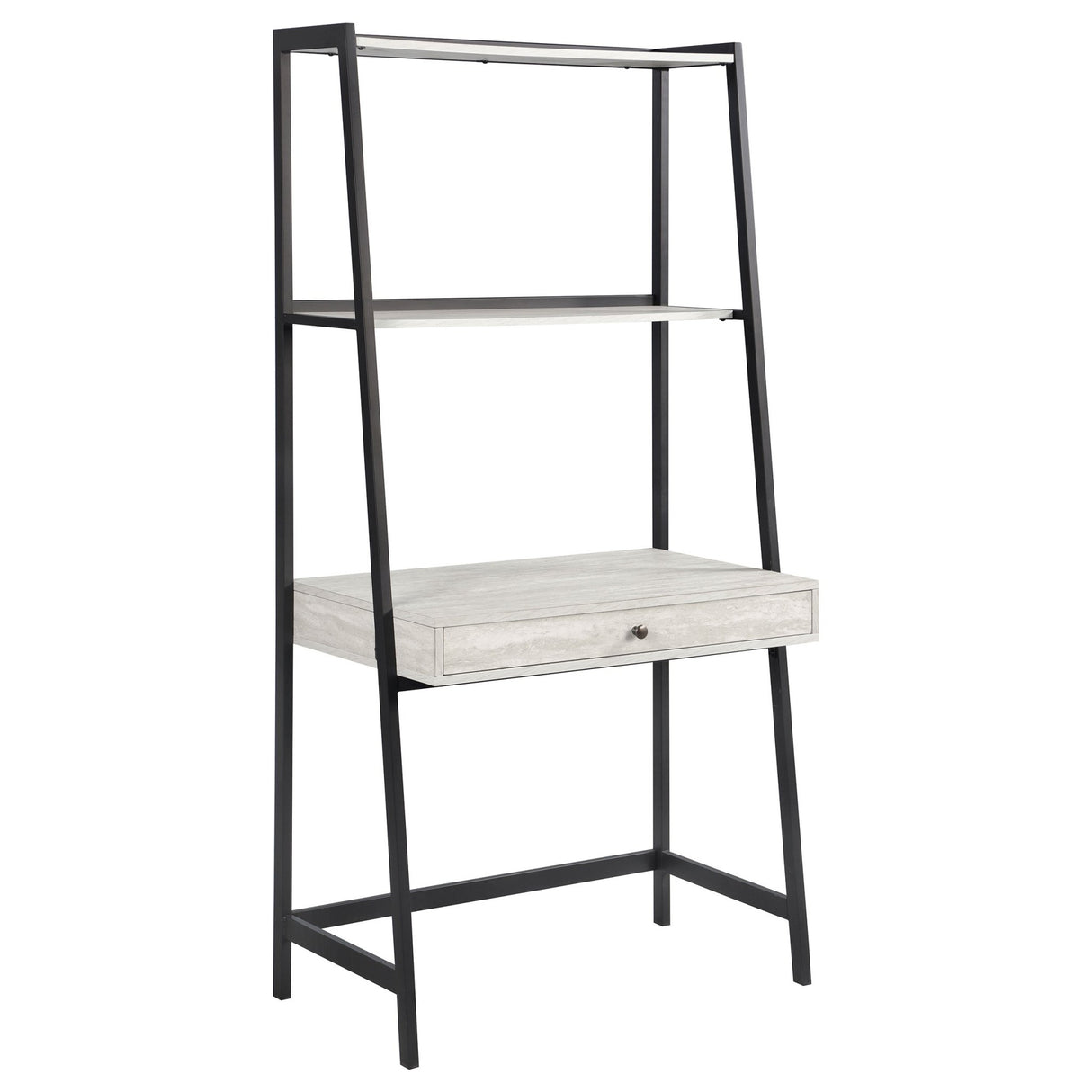 3 Pc Desk Set - Pinckard 3 - piece Ladder Desk Set Grey Stone and Black | Coaster | Home Elegance USA