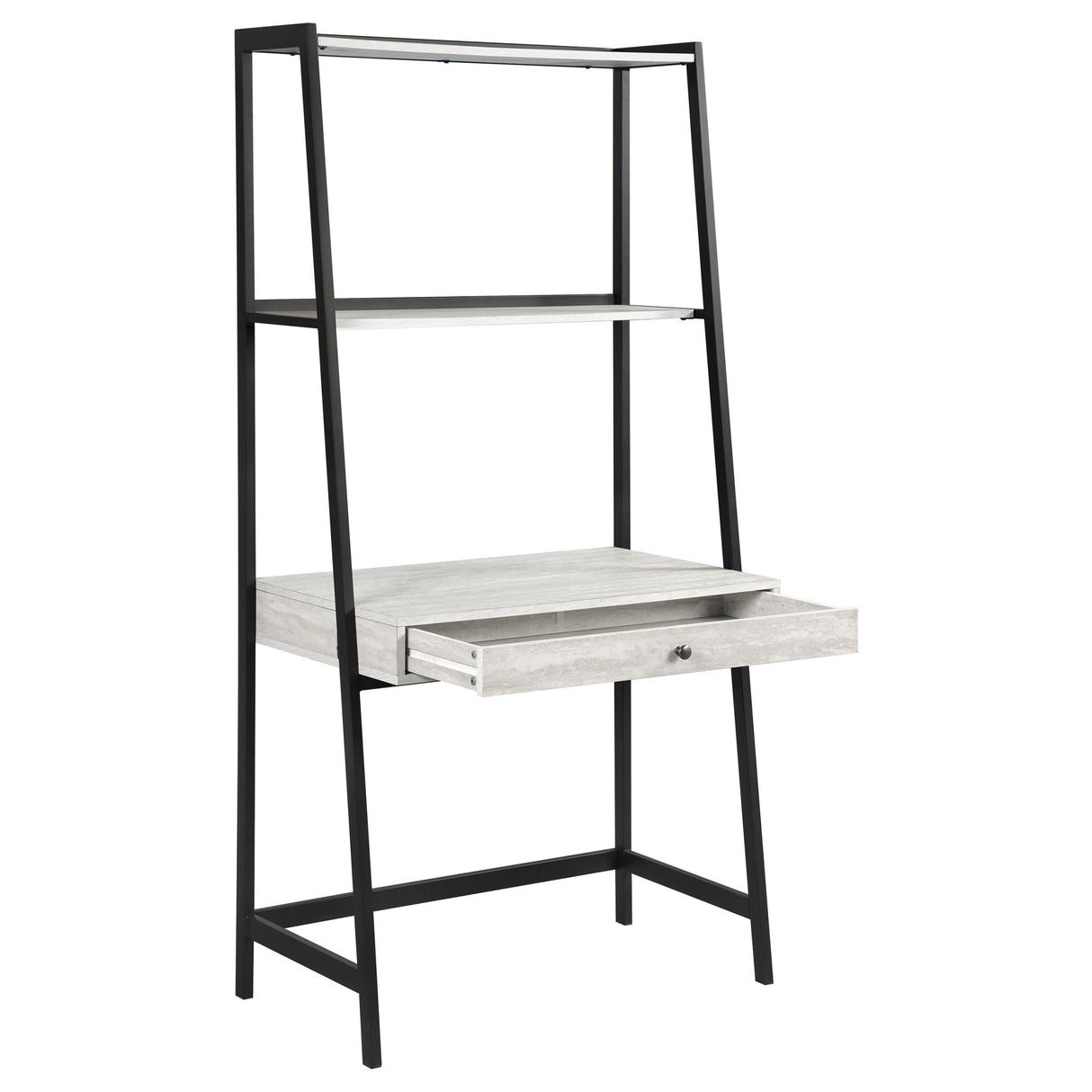 3 Pc Desk Set - Pinckard 3 - piece Ladder Desk Set Grey Stone and Black | Coaster | Home Elegance USA