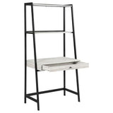 Writing Desk - Pinckard 1-drawer Ladder Desk Grey Stone and Black