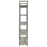 Bookcase - Cole 5-Shelf Bookcase Grey Driftwood and Gunmetal