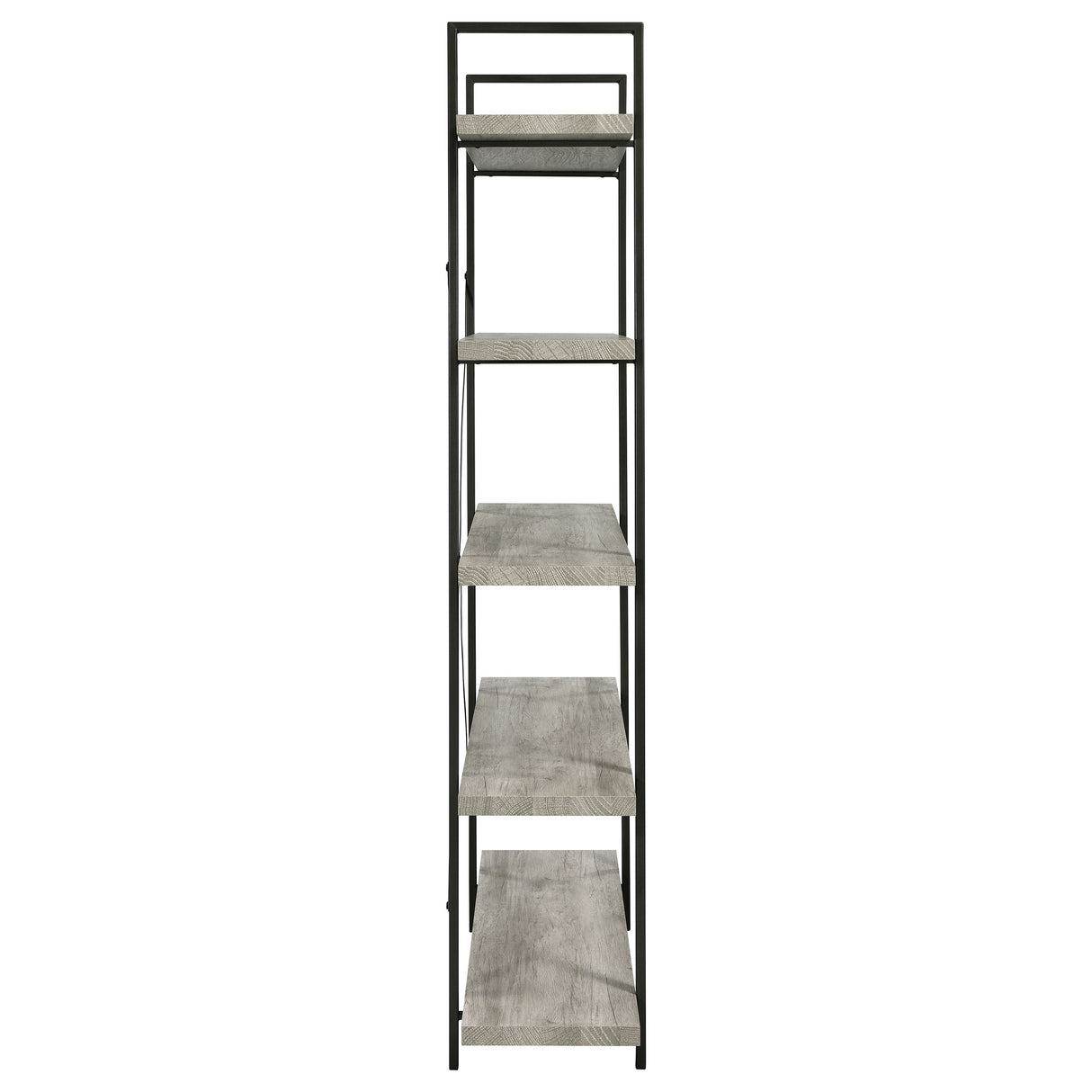 Bookcase - Cole 5-Shelf Bookcase Grey Driftwood and Gunmetal