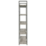 Bookcase - Cole 5-Shelf Bookcase Grey Driftwood and Gunmetal